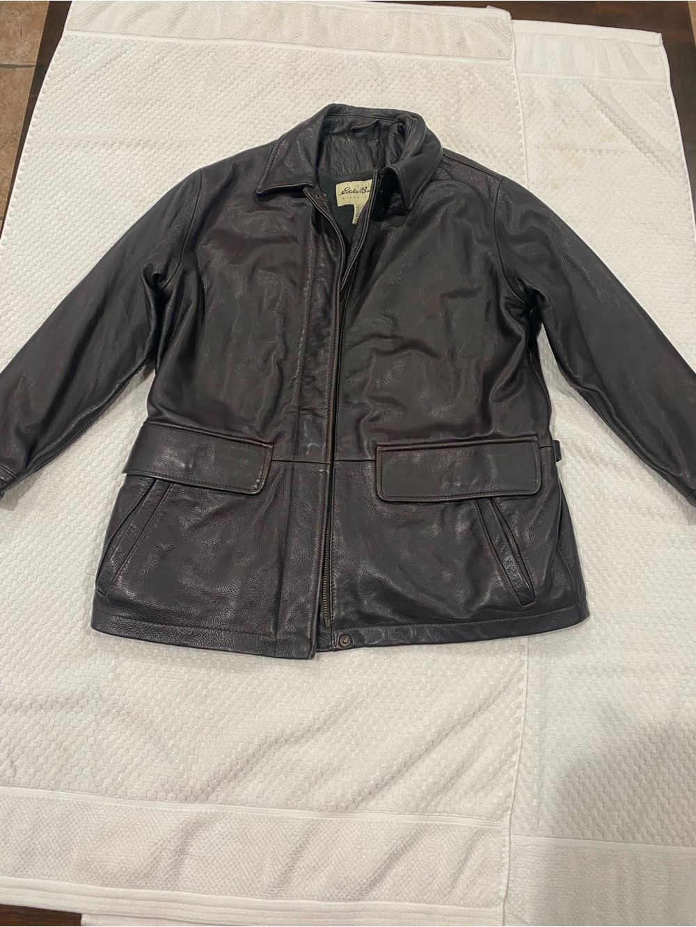 Women’s Dark Brown Leather Jacket - Classic Zip Front Coat